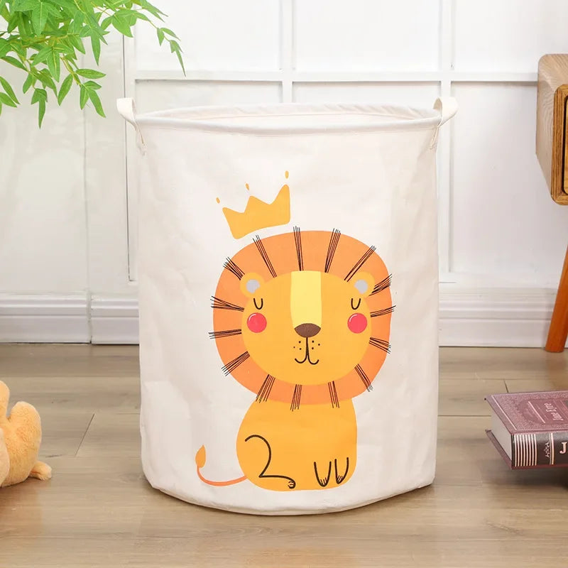 Large Animal Canvas Laundry Basket